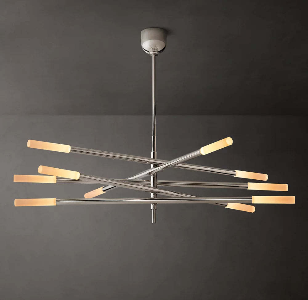 Rousseau 10-Light Mobile Etched Rod Chandelier-VaseLamps