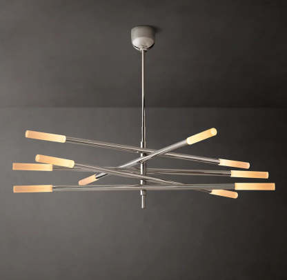 Rousseau 10-Light Mobile Etched Rod Chandelier-VaseLamps