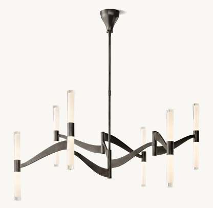 Brent Glass Chandelier 55"-VaseLamps