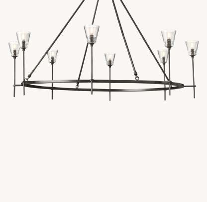 Torche De Verre Round Chandelier 58"-VaseLamps