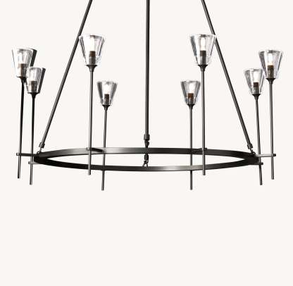 Torche De Verre Round Chandelier 46"-VaseLamps