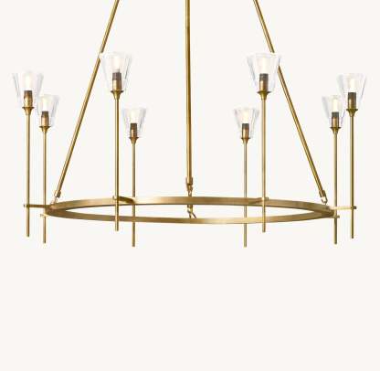 Torche De Verre Round Chandelier 46"-VaseLamps