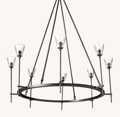 Torche De Verre Round Chandelier 46"-VaseLamps