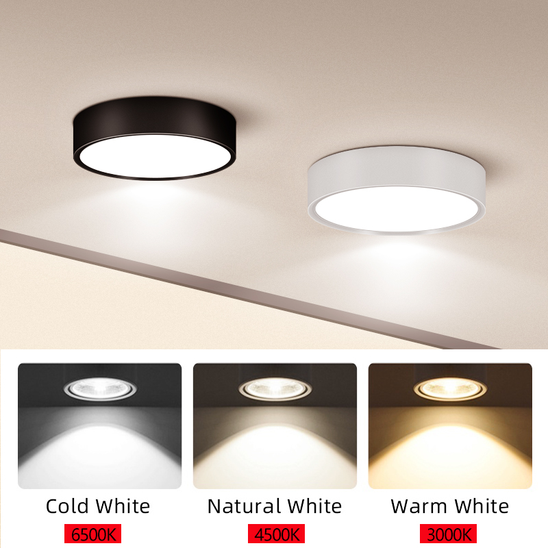CANMEIJIA LED downlight aluminum + iron three-color light change