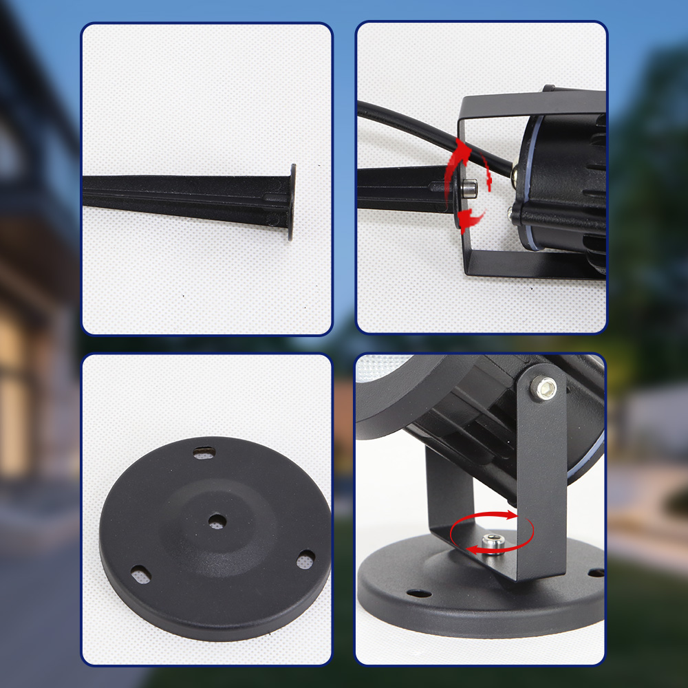 CANMEIJIA  Ground Socket Lawn Light Model 002, 2-in-1 Round Ground Socket, Wide Voltage, 5W Warm Light