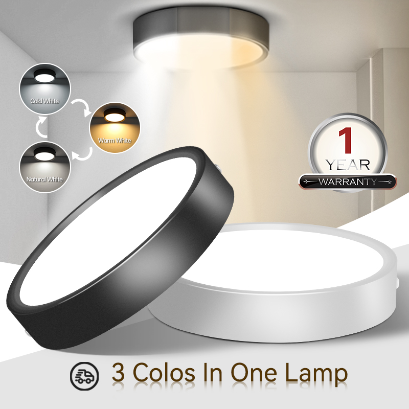 CANMEIJIA LED downlight aluminum + iron three-color light change