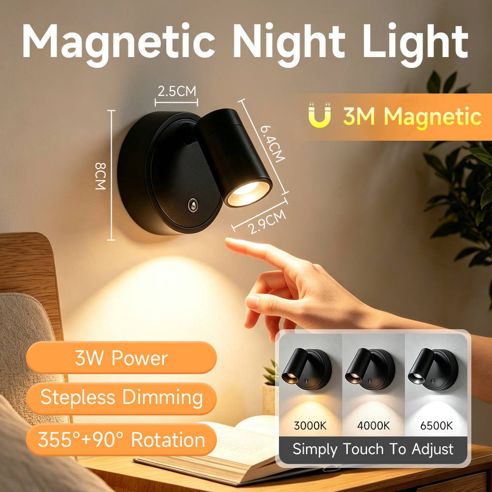 Cordless magnetic wall sconce