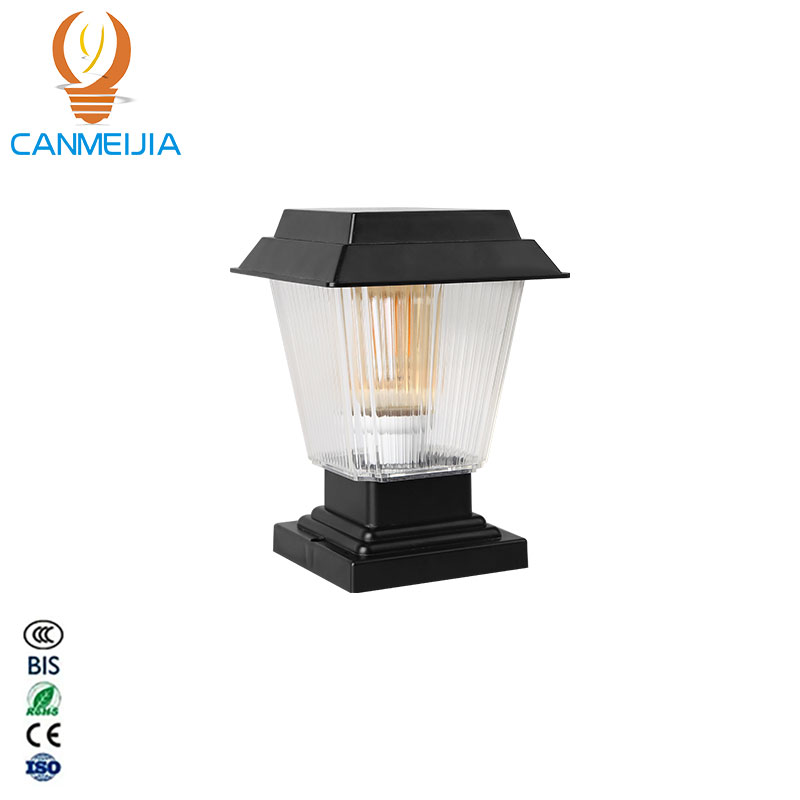 CANMEIJIA  Pillar lamp with power supply + solar power, model 001, three-color changing light