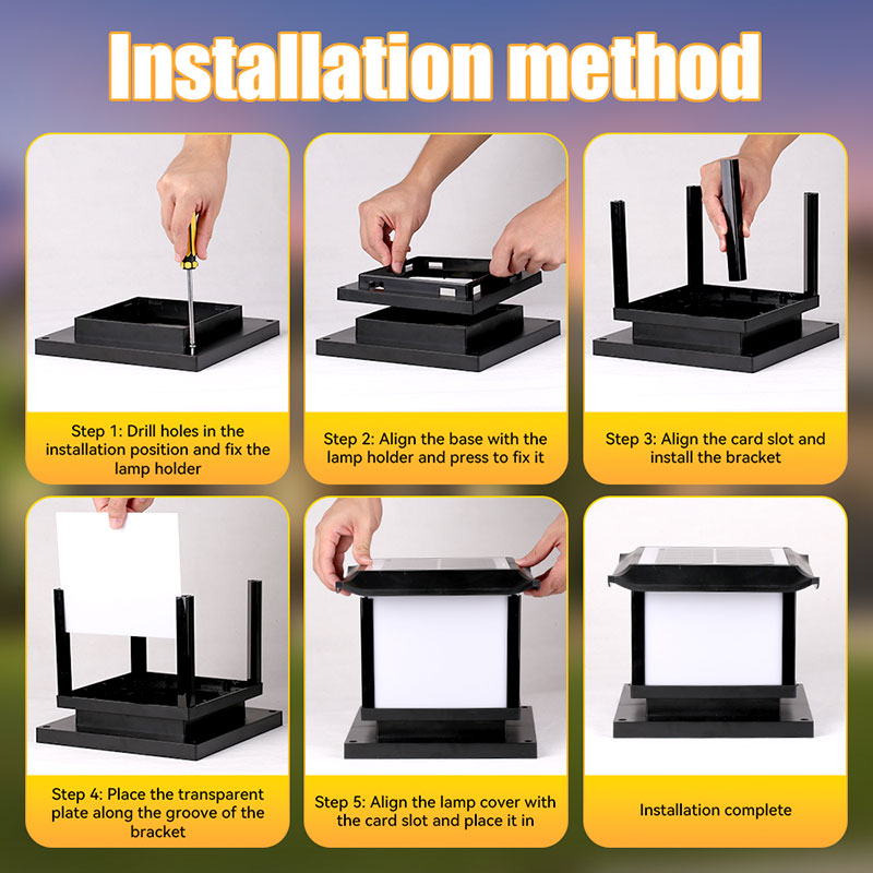 CANMEIJIA  Solar-powered post lamp 004, detachable model