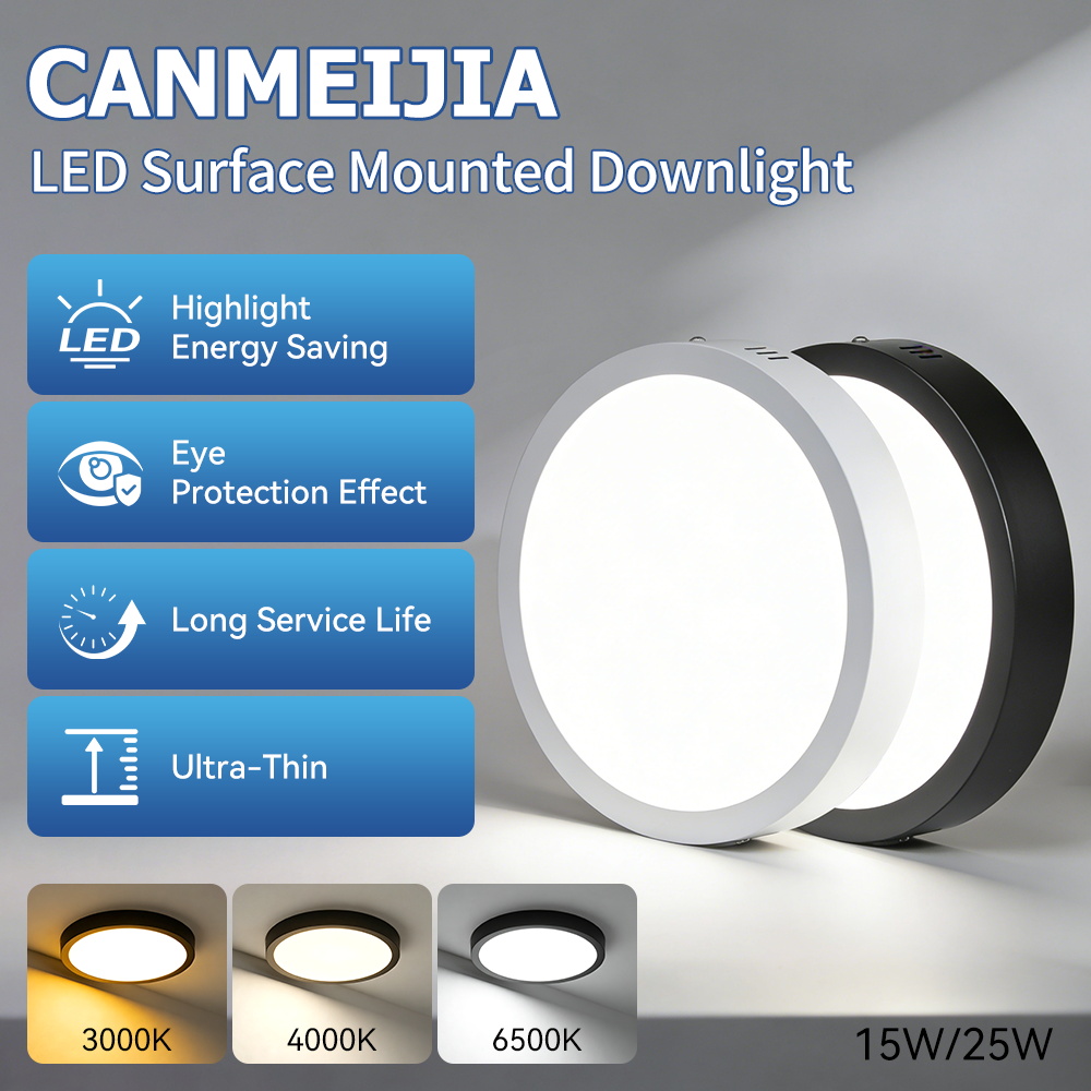 CANMEIJIA Minimalist Ultra-Thin LED Ceiling Light (Dimmable Colors)