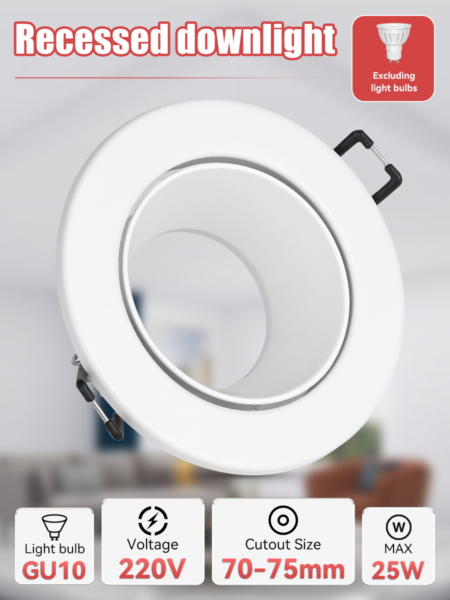 CANMEIJIA  Recessed downlight, GU10 base, metal casing, models 8816/8850/8851 