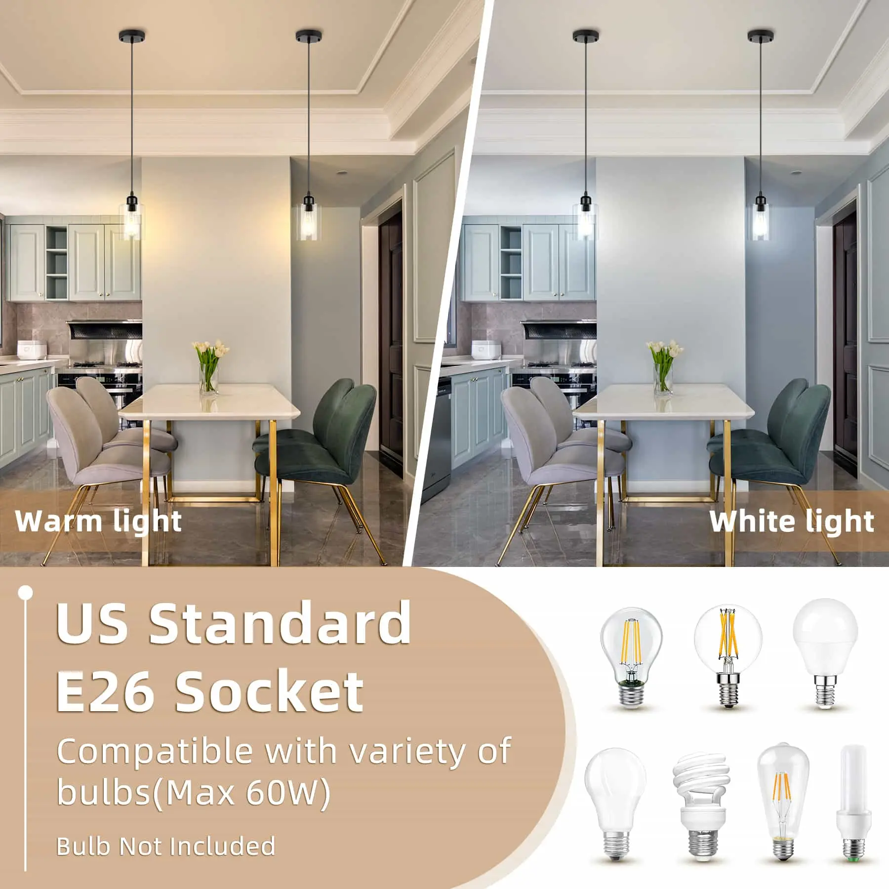 CANMEIJIA chandeliers 002 glass without light source E26 light head-CANMEILIGHTS