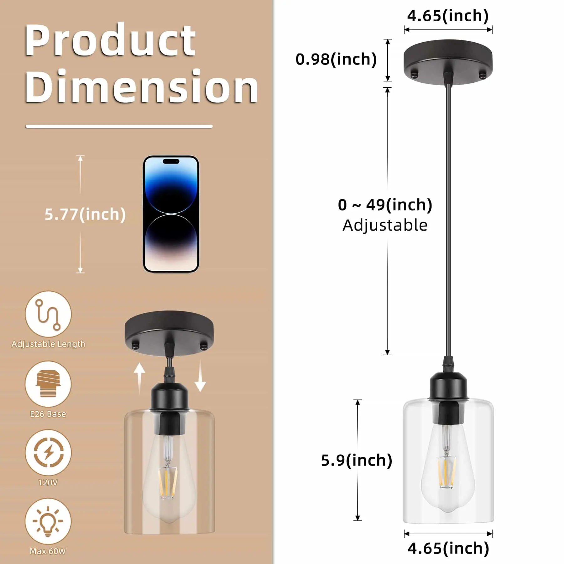 CANMEIJIA chandeliers 002 glass without light source E26 light head-CANMEILIGHTS