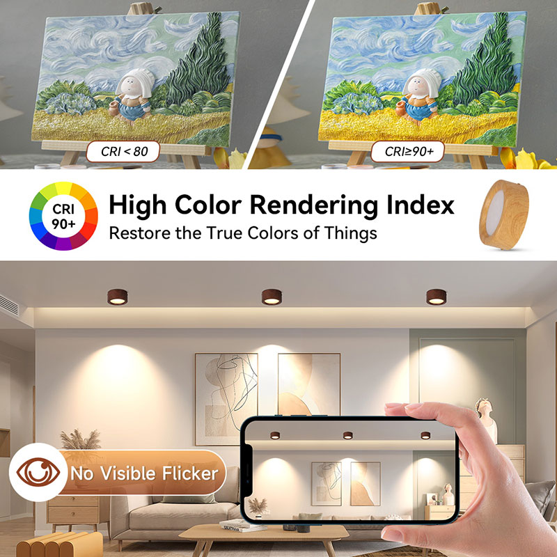 CANMEIJIA  Surface-mounted downlights with tri-color dimming and memory function