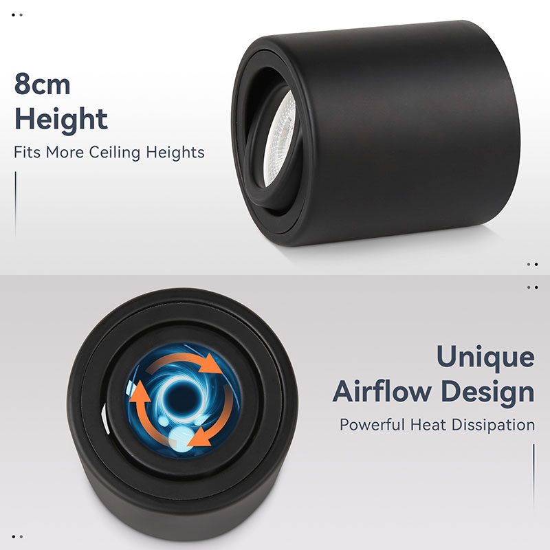 CANMEIJIA  Surface-mounted adjustable spotlight, GU10 base (bulb not included)