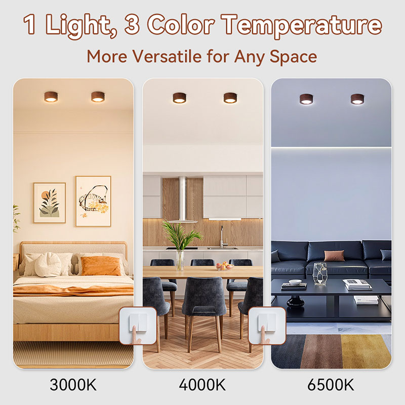 CANMEIJIA  Surface-mounted downlights with tri-color dimming and memory function