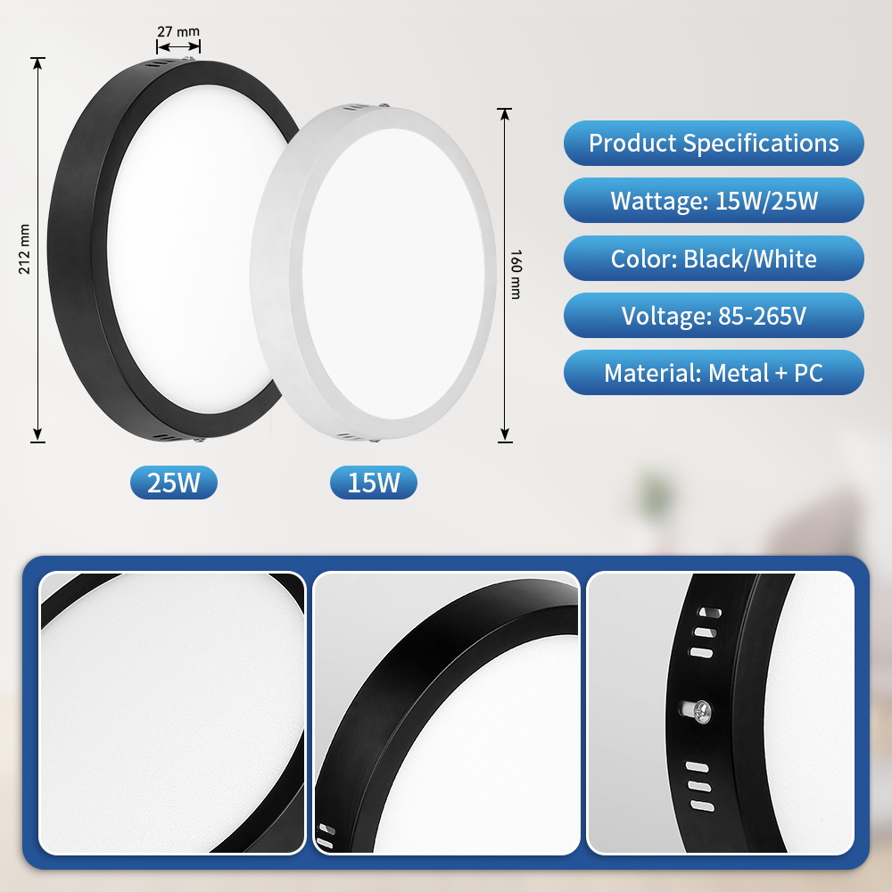 CANMEIJIA Minimalist Ultra-Thin LED Ceiling Light (Dimmable Colors)