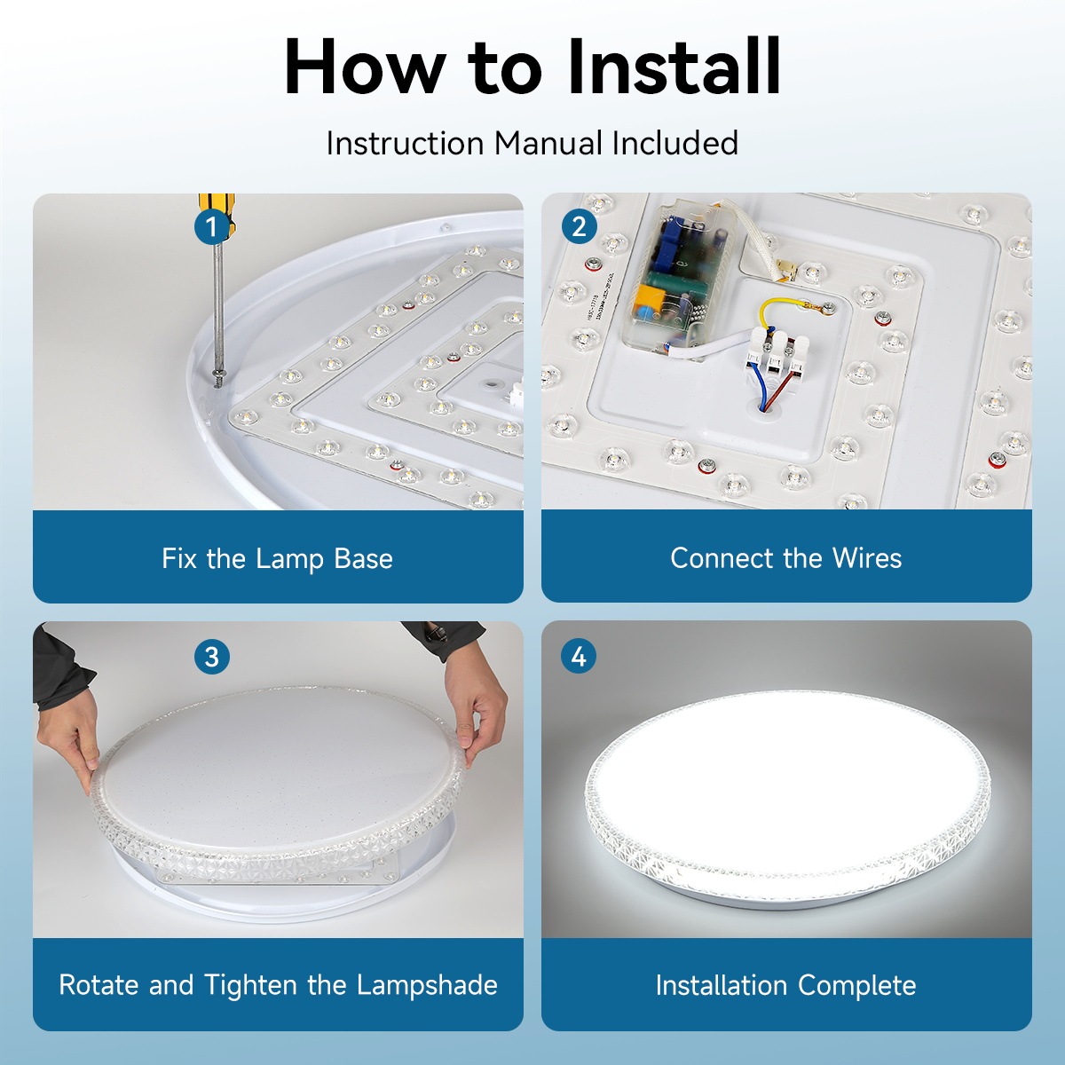 CANMEIJIA Ceiling Light, Macaron Style, Crystal Shade, Narrow Pressure, Infrared Remote Control + Stepless Dimming and Color Adjustment