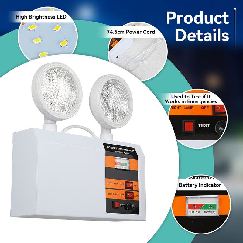 CANMEIJIA  Fire Emergency Light, Model 001, Wide Voltage Range, National Standard Two-Pin Flat Plug