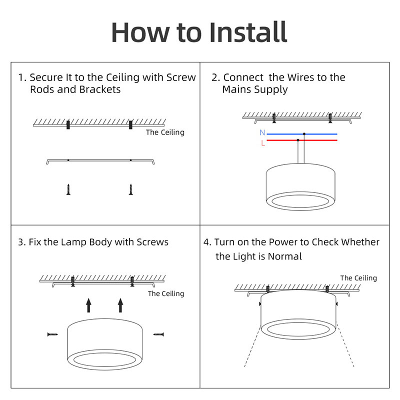 CANMEIJIA  Surface-mounted downlights with tri-color dimming and memory function