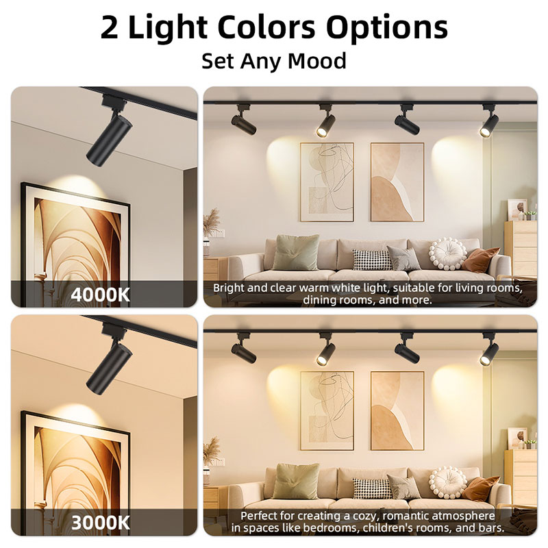 CANMEIJIA  Track lights with adjustable dimming Stepless Dimming and Color Adjustment