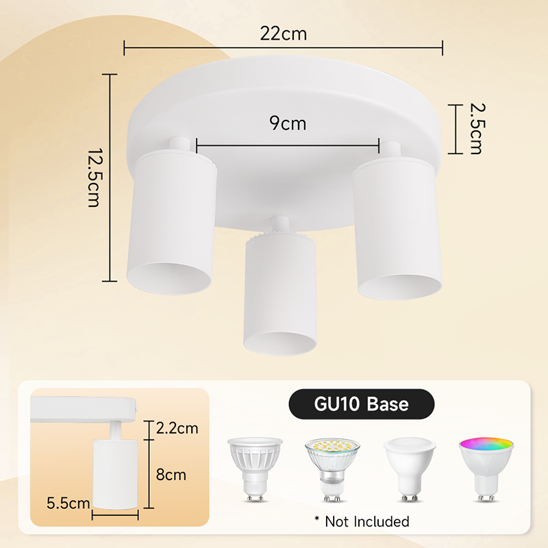 CANMEIJIA ceiling spotlight adjustable angle Gu10 lamp holder no light source