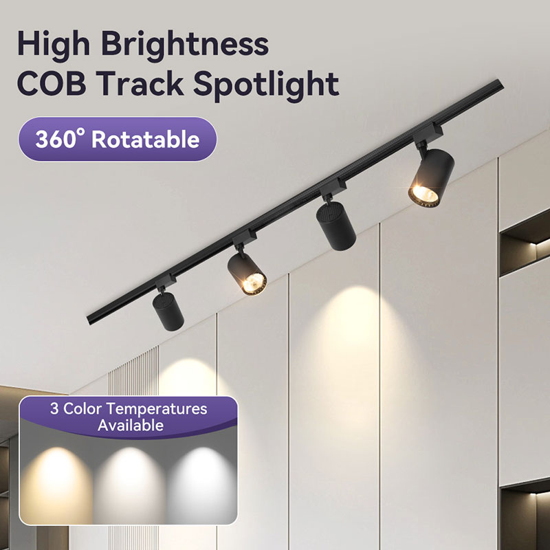 CANMEIJIA  New COB track lights with tri-color dimming and memory function