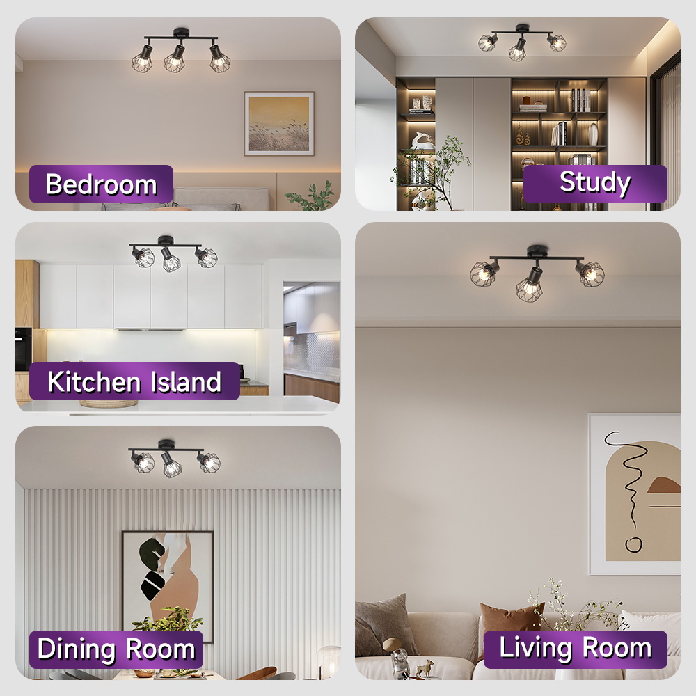 CANMEIJIA  Cage-style ceiling spotlight, E14 lamp base, ( light source not included )