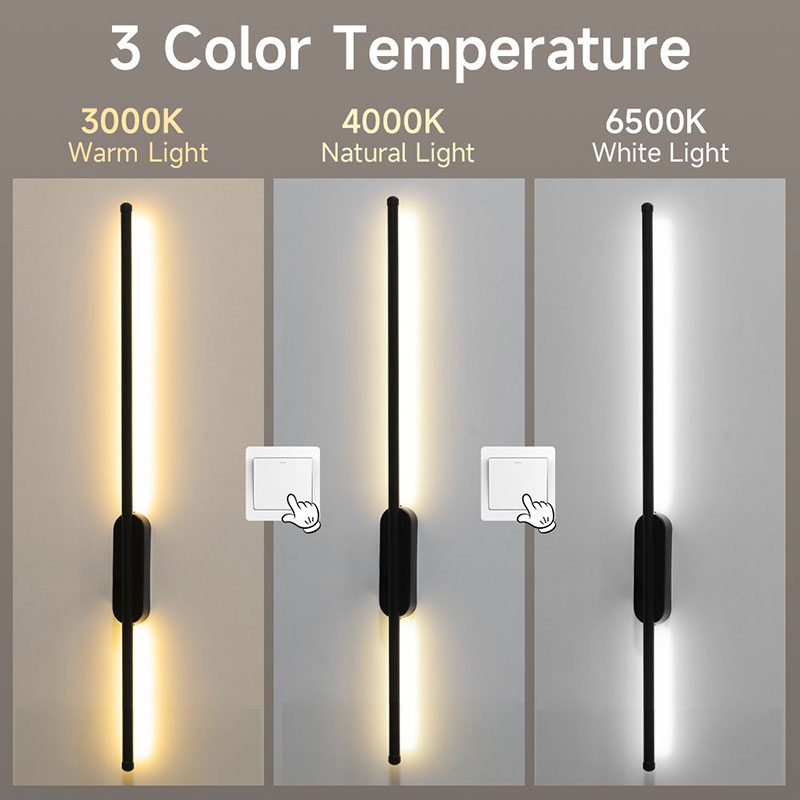 CANMEIJIA  Long Wall Lamp, Model 001, Wide Voltage Range, Three-Color Adjustable Lighting