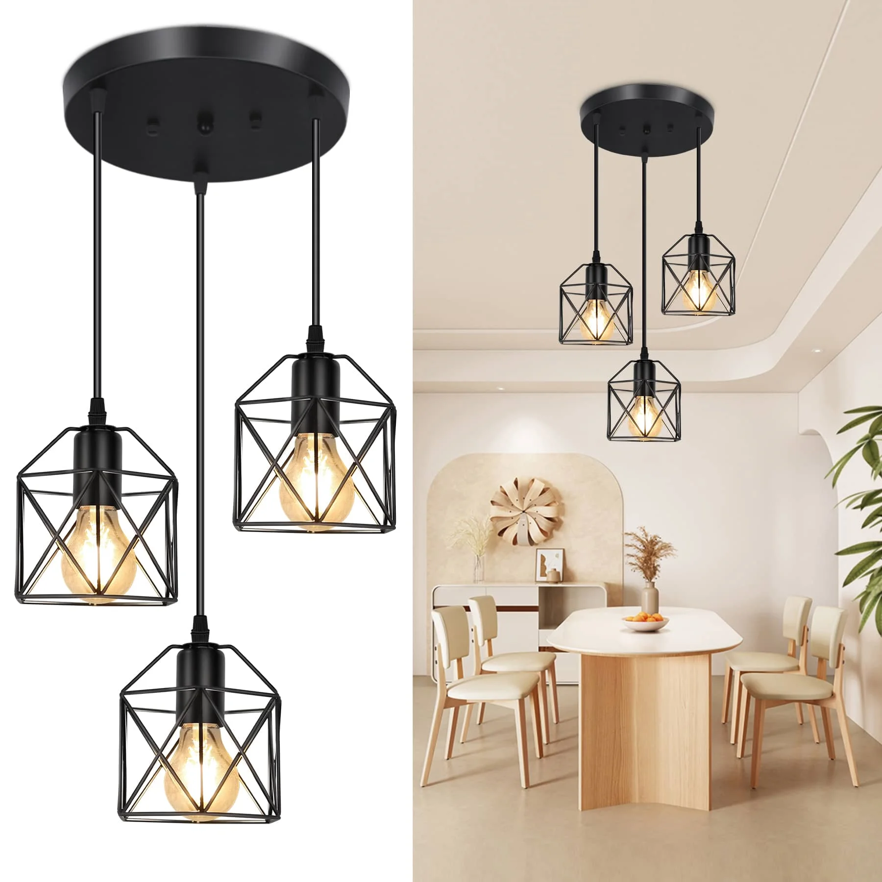 CANMEIJIA chandeliers iron style without a light source E26 light head-CANMEILIGHTS