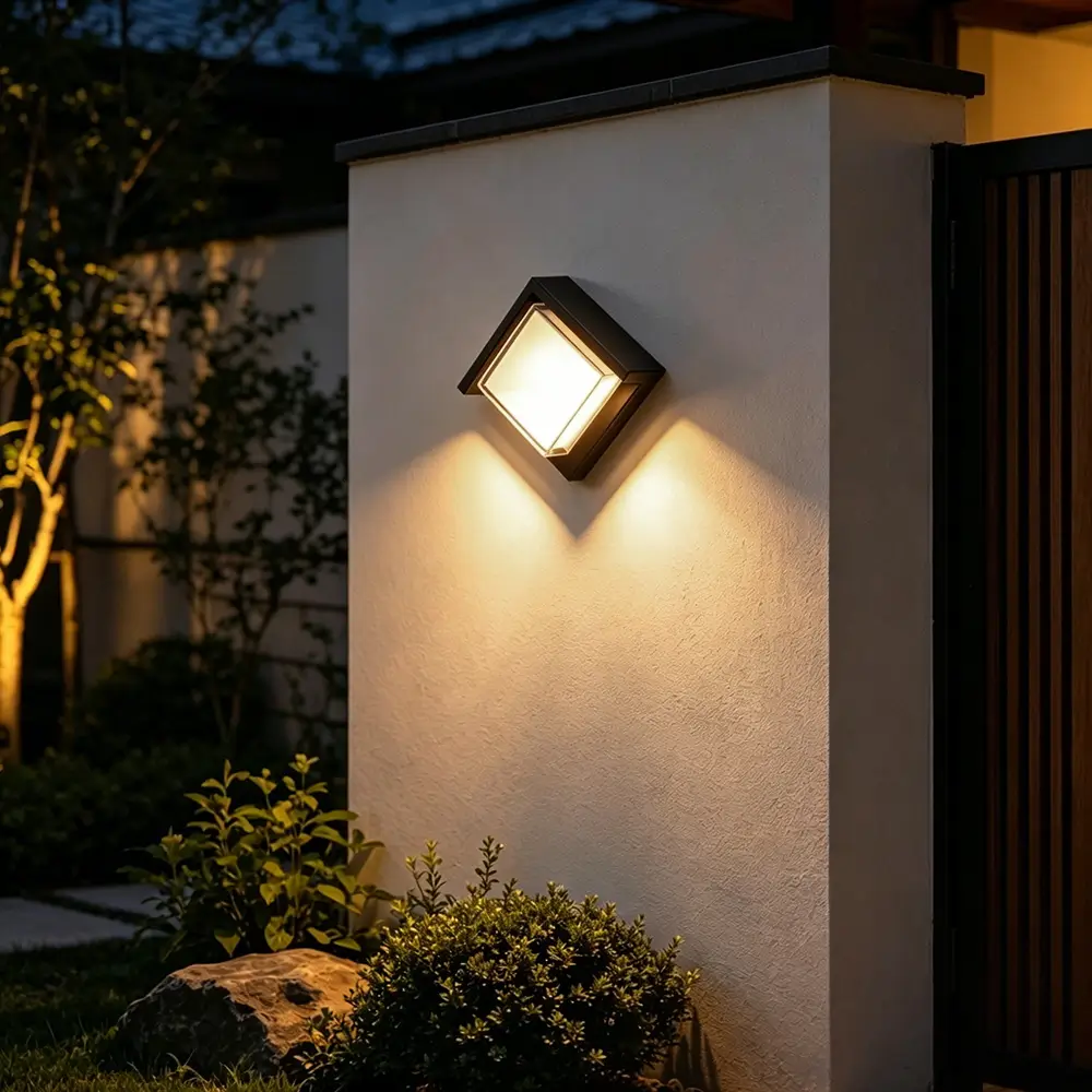 CANMEIJIA Wall Light BDA-03 (Plastic Model) – Square/Round Opal Diffuser, 17cm, Wide Voltage, 12W, Warm Light-CANMEILIGHTS
