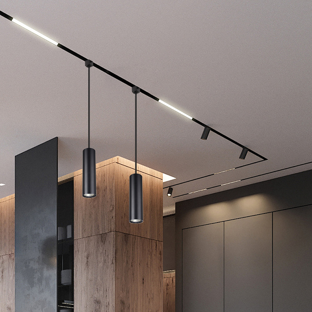 CANMEIJIA Second line track cylinder chandelier Black model
