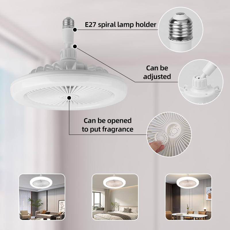 CANMEIJIA  Fan lamp model 001: Three-color light, universal lamp head, remote control, and aromatherapy function