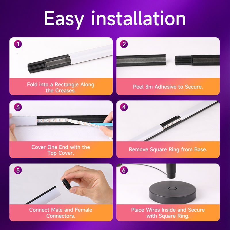 CANMEIJIA  Floor-standing ambient light with aluminum frame and spliced ​​design