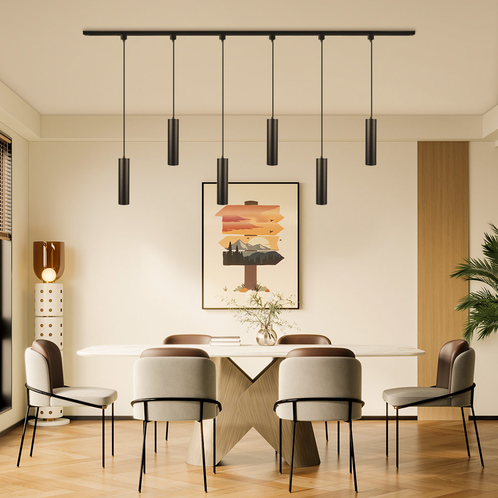 CANMEIJIA Second line track cylinder chandelier Black model