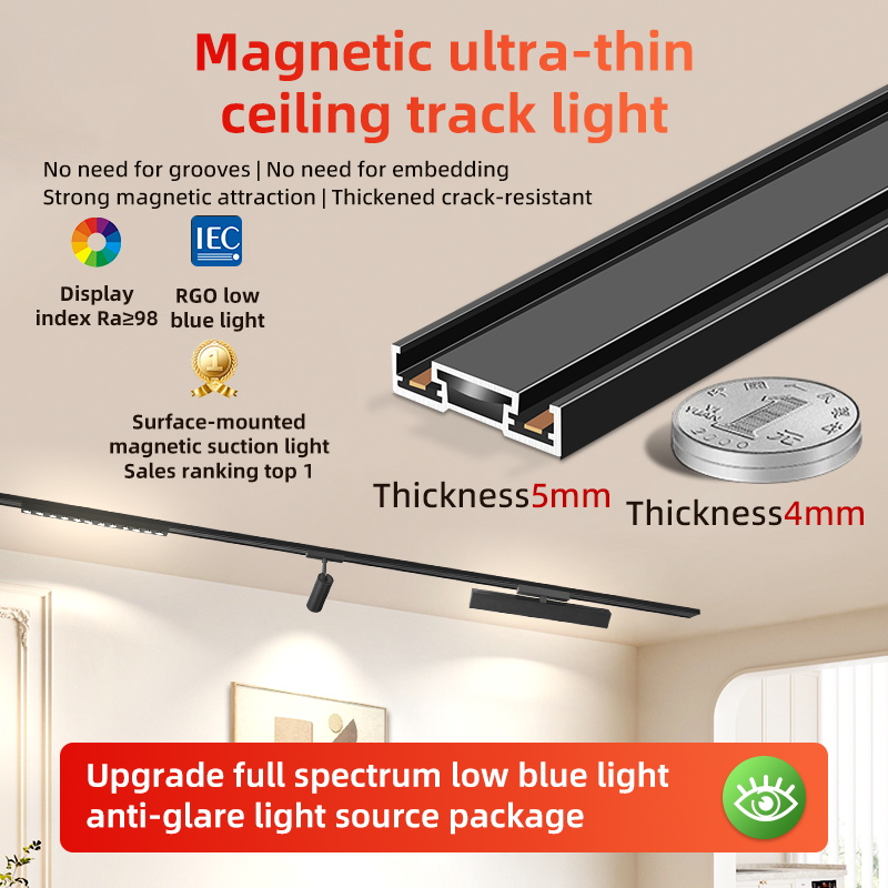 CANMEIJIA  Surface mounted magnetic light track spotlight black shell