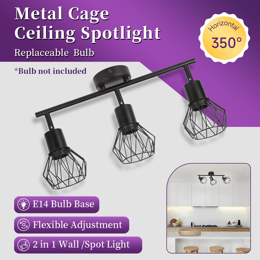 CANMEIJIA  Cage-style ceiling spotlight, E14 lamp base, ( light source not included )