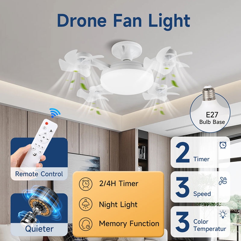 CANMEIJIA  Fan bulb drone model, remote control stepless dimming and color adjustment