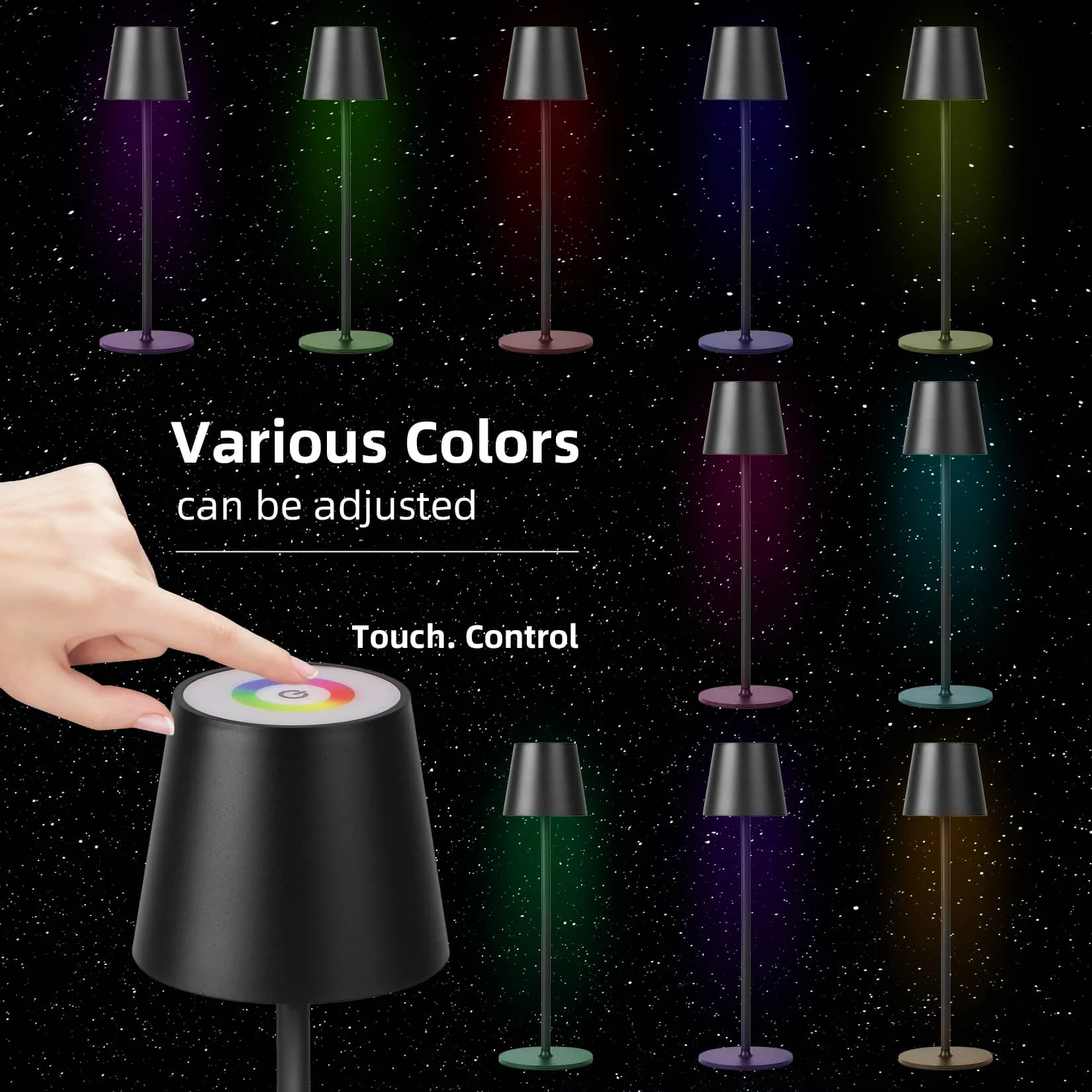 CANMEIJIA Simple desk lamp wine glass USB charging RGBCW touch dimming and color adjustment