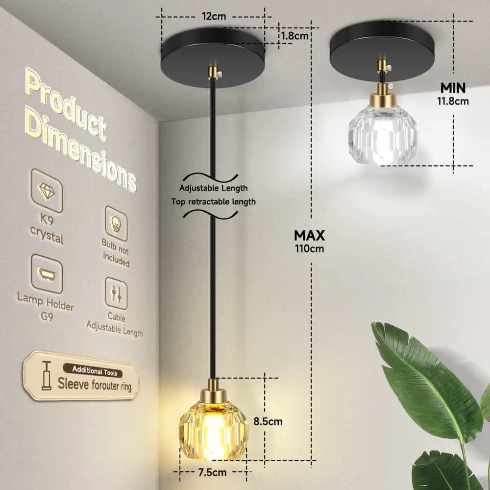 CANMEIJIA chandeliers crystal style 002 single head without alight source G9 light head