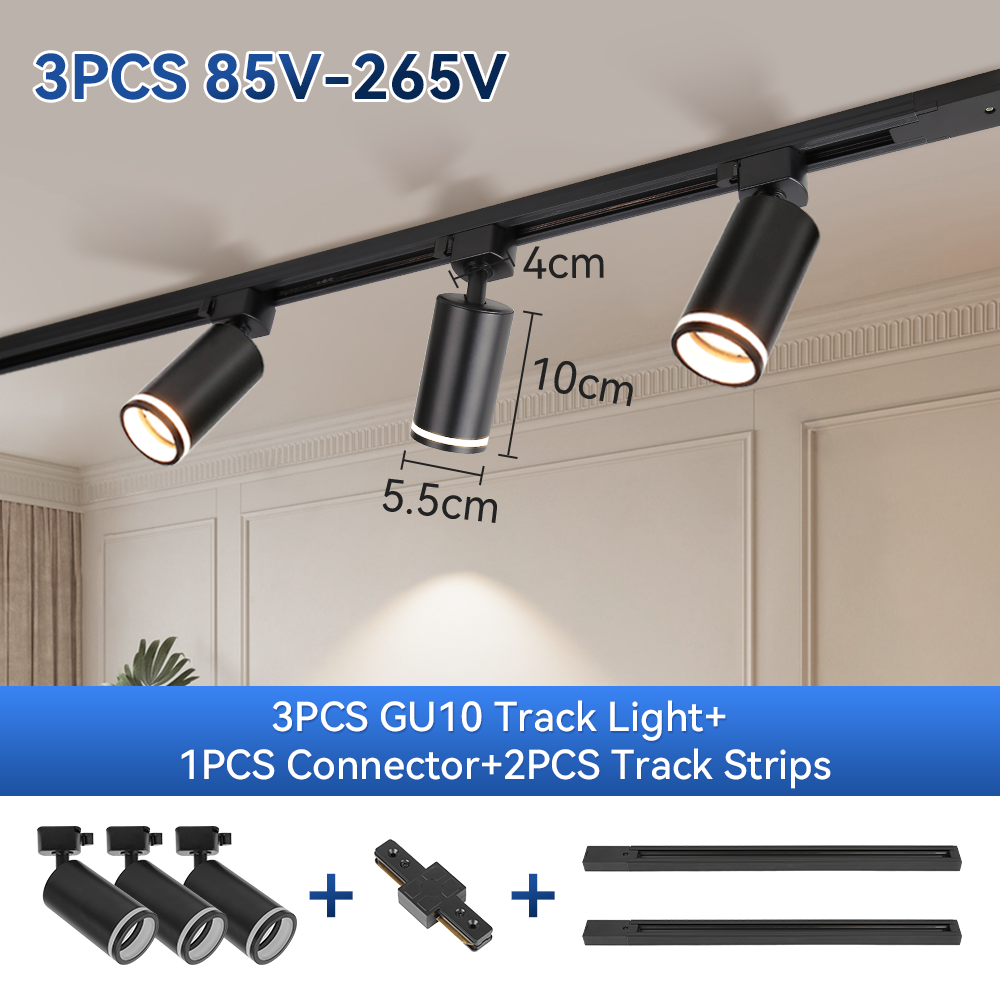 CANMEIJIA GU10 Track Light Model 001, GU10 lamp base, light source not included