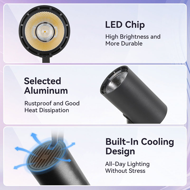 CANMEIJIA  New COB track lights with tri-color dimming and memory function