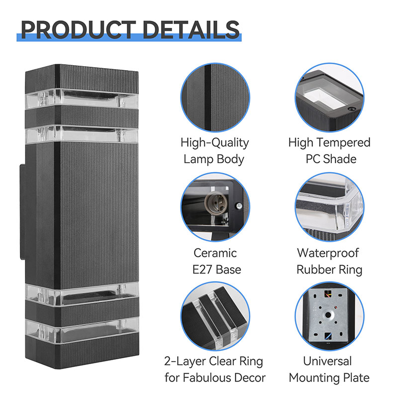 CANMEIJIA Wall lamp BDB-230 plastic model, brown and blue wire, E27 lamp base