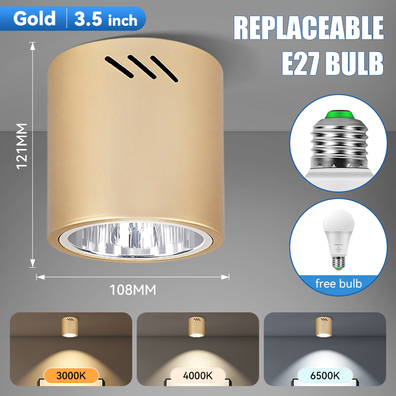 CANMEIJIA Surface-mounted downlight E27 (no light source) - Round/Square