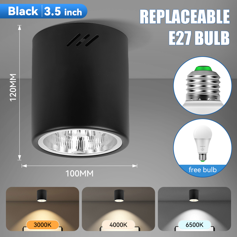 CANMEIJIA Surface-mounted downlight E27 (no light source) - Round/Square