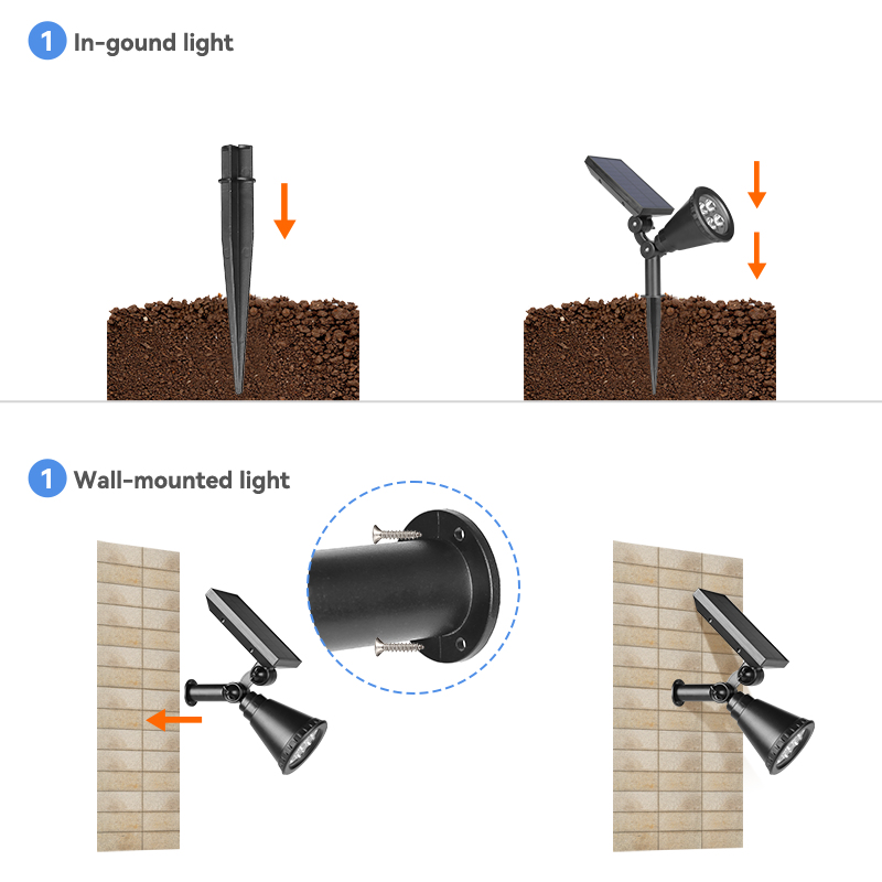 CANMEIJIA Solar Lawn Light 001 Floor Plug With Switch Black Single Head