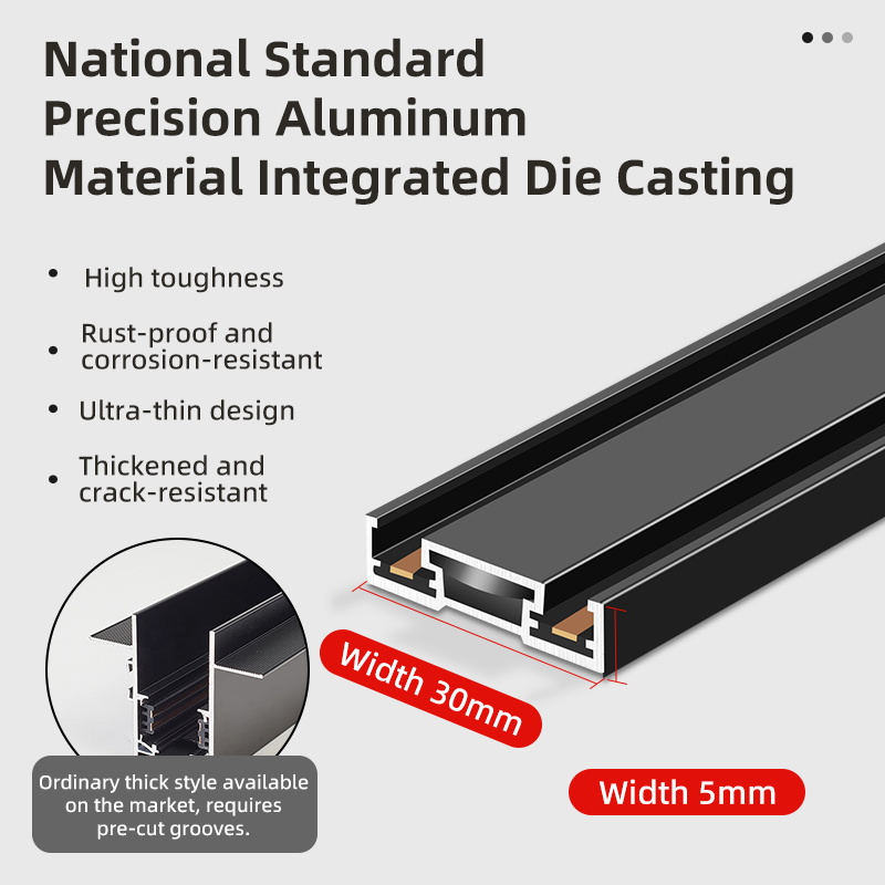 CANMEIJIA  Surface mounted magnetic light track spotlight black shell