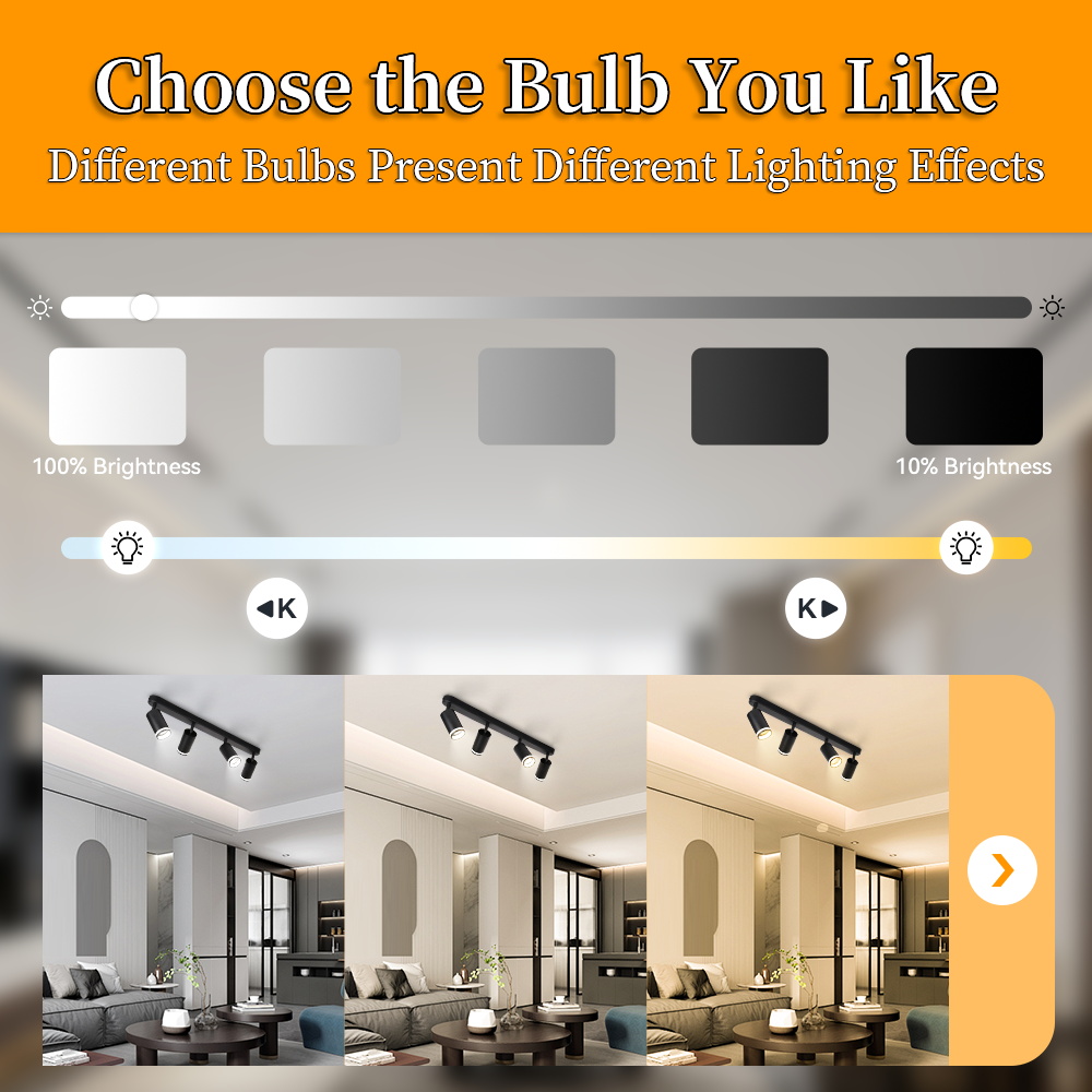 CANMEIJIA Long Strip Ceiling Spotlight, Straight Cylinder with Acrylic Ring, Model GU10