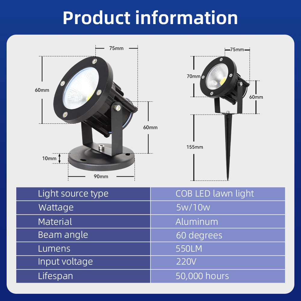 CANMEIJIA  Ground Socket Lawn Light Model 002, 2-in-1 Round Ground Socket, Wide Voltage, 5W Warm Light
