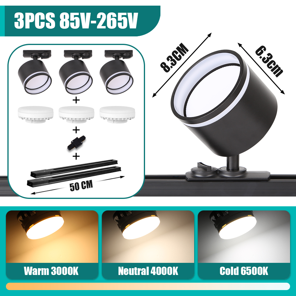 CANMEIJIA  Track Downlight GX53 No Light Source Round No Light Source
